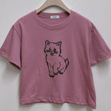 Pixel Meow Short-Sleeved Cropped T-shirt