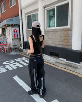 (Unisex) トラックデニムパンツ