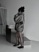 dual shade faux fur jacket (2color)