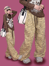 zebra banding pants - yellow