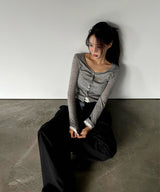 Slim color blocking cardigan - cd