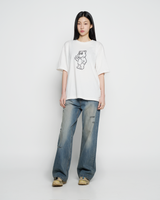 26SS レディース セミブーツカット ウォッシュデニムパンツ