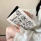 ミニマル ブラック ライン パピー ローテーティング タブレット ケース