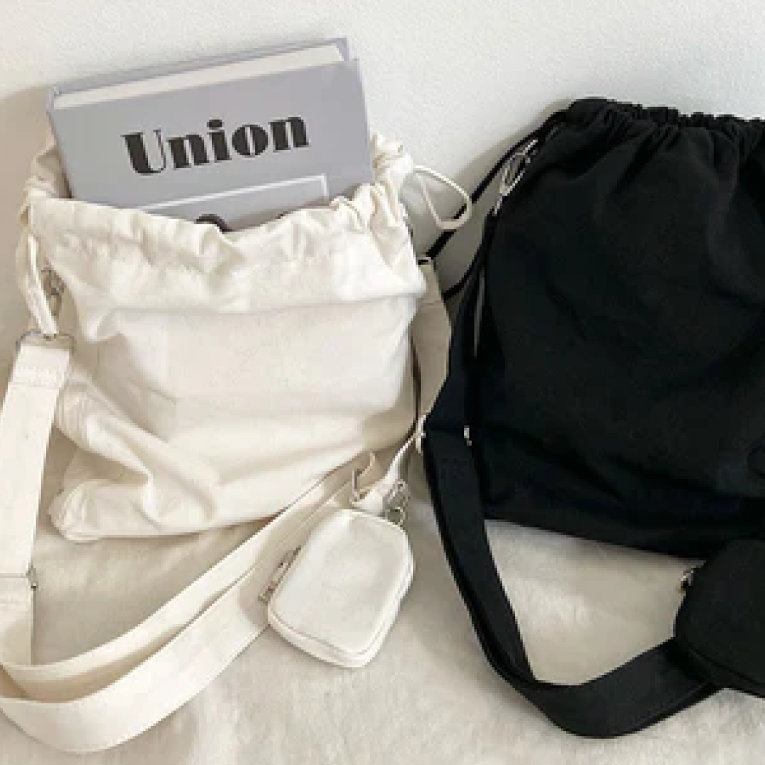 【8位】ドローストリングクロスボディーバッグアンドポーチセット / Drawstring Crossbody Bag and Pouch Set