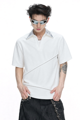 Sequin Zip Polo Shirt