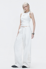 Ruched Studded Straight Jeans