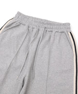 トラックラインピンタックスウェットパンツ - Gray