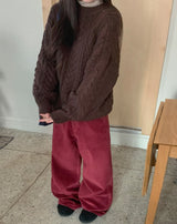 ホンビコーデュロイストレートパンツ
