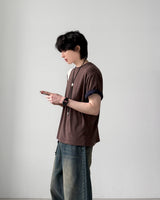 [1+1] クロップレイヤード半袖Tシャツ