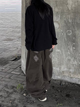 cross henley neck ribbed long sleeve t-shirt