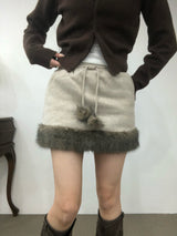 Soft Fur Brown Sweat Skirt