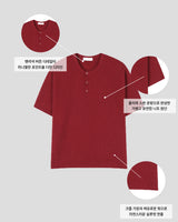 Near Henley Neck Cropped Knit Short Sleeve