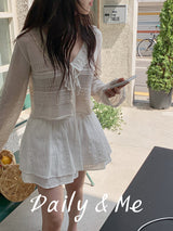 frill see-through cardigan(4color)