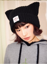 クリスマスウールモヘアキャットイヤービーニーハット