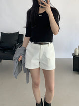 エリ ペンダント半袖Tシャツ