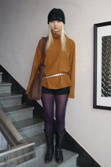COLOR POP TURTLENECK T-SHIRTS - MUSTARD