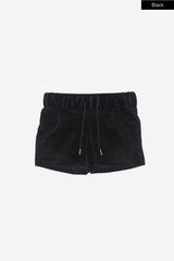 Cozy velour banding shorts