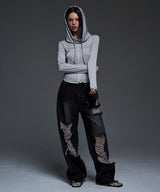 [NF] ROSE MUSK COWL HOODIE (SILVER)_F24QB278