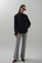 Brooch Convertible Shirt_Navy