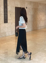 Vezn Color Matching Tweed Short Sleeve Jacket