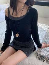 Roana Layered Camisole Long Sleeve Set