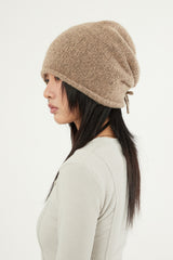 Curling knit bandana beanie
