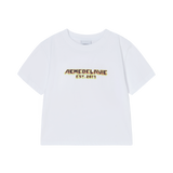25SS フレームロゴショートクロップスリーブTシャツ ホワイト