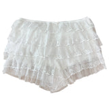 Dream Flare Cancan Lace Frill Shorts (White)