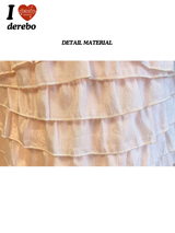 peach chiffon frill lace dress (cardigan set)