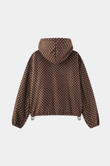 Dot fleece hood zip-up