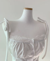 Arzen strap lace top (white)