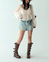 Honey Light blue Short pants Shorts