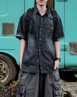 Durant Patch Washed Short Sleeve Denim Shirts