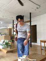 No.1829 ribbed slim ZP half T (3color)
