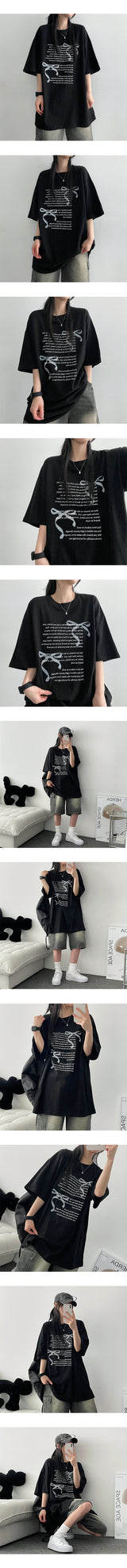 ダリレタリングオーバーサイズフィット半袖Tシャツ