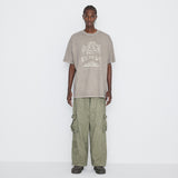 Washing Cotton Cargo Banding Pants Vintage Khaki
