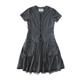 Buttonette french dress (Charcoal)