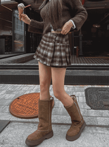 Kelia Check Pleated Skirt