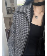 Lena Overfit Check Pattern Long Sleeve Blue Jacket (2 colors)