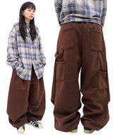 ワイドフリース裏地付きカーペンターパンツ