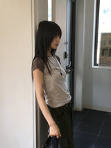 Zver Nagrang color combination see-through short sleeve t-shirt