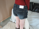  Koka Distressed Low-Rise A-Line Denim Shorts 