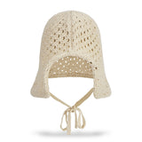 VA Curved Oval Metal Knit Punching Bonnet Hat / Beige