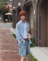 Breeze Cutoff Denim Bermuda Pants