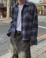ブロイダメージチェッククロップシャツ