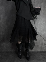 uncut lace skirt (2color)