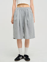 track wide Bermuda sweatpants