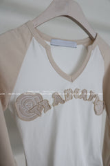 Rose Patch Color Raglan T-shirt
