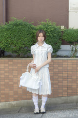 ロゼットポケットスカート(white)