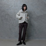 BANDED SLEEVE CURVE PUFFER